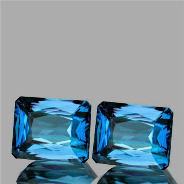 Natural AAA Seafoam Blue Zircon Pair{Flawless-VVS1}