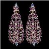 Image 1 : Natural Rhodolite Garnet & Tanzanite Earrings