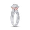 Image 3 : Princess Diamond Bridal Wedding Ring Band Set 1 Cttw 14kt Two-tone Gold