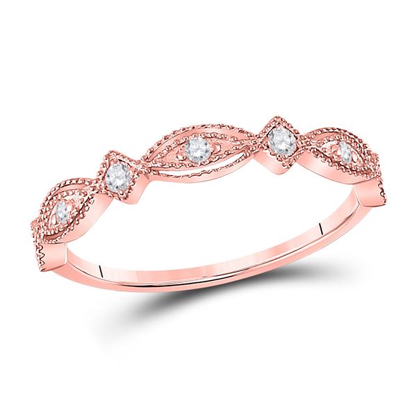 Diamond Stackable Band Ring 1/8 Cttw 10kt Rose Gold