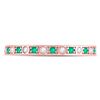 Image 2 : Emerald Diamond Alternating Stackable Band Ring 1/4 Cttw 10kt Rose Gold