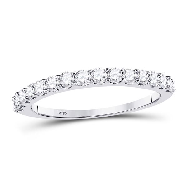 Diamond Wedding Anniversary Band 1/2 Cttw 14kt White Gold