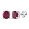 Image 1 : Lab-Created Ruby Stud Earrings 2 Cttw Sterling Silver