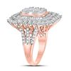 Image 3 : Baguette Diamond Cluster Ring 3-1/2 Cttw 10kt Rose Gold
