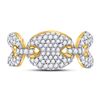 Image 2 : Mens Diamond Statement Link Band Ring 2 Cttw 10kt Yellow Gold