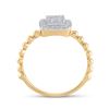 Image 3 : Diamond Square Ring 1/3 Cttw 10kt Yellow Gold