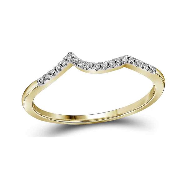 Diamond Wedding Contoured Band 1/20 Cttw 14kt Yellow Gold