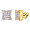 Image 1 : Mens Diamond Kite Cluster Earrings 1 Cttw 10kt Yellow Gold