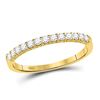 Image 1 : Diamond Single Row Comfort Wedding Band 1/4 Cttw 14kt Yellow Gold