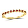 Image 1 : Ruby Square Dot Stackable Band Ring 1/5 Cttw 10kt Yellow Gold