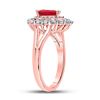 Image 3 : Pear Ruby Teardrop Diamond Halo Ring 1-1/4 Cttw 14kt Rose Gold