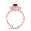 Image 4 : Pear Ruby Teardrop Diamond Halo Ring 1-1/4 Cttw 14kt Rose Gold