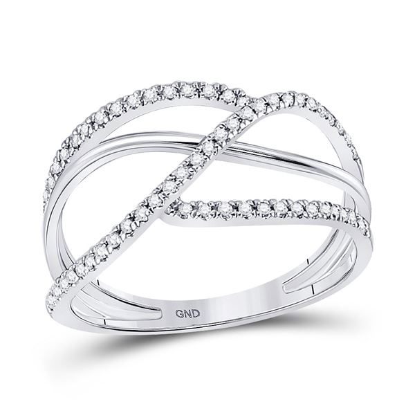 Diamond Open Strand Band Ring 1/5 Cttw 10kt White Gold