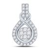 Image 1 : Diamond Cluster Pendant 1/2 Cttw 10kt White Gold