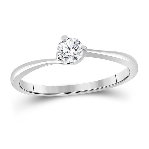 Diamond Solitaire Bridal Wedding Engagement Ring 1/4 Cttw 14kt White Gold