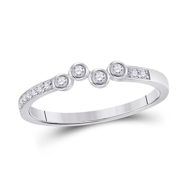 Diamond Stackable Band Ring 1/5 Cttw 10kt White Gold