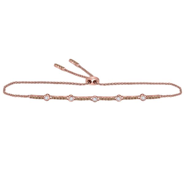 Brown Diamond Bolo Bracelet 1/2 Cttw 14kt Rose Gold