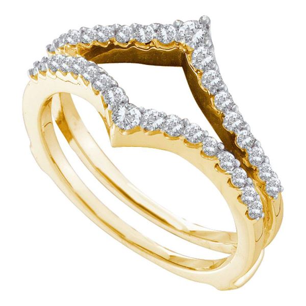 Diamond Ring Guard Wrap Enhancer Wedding Band 1/2 Cttw 14kt Yellow Gold