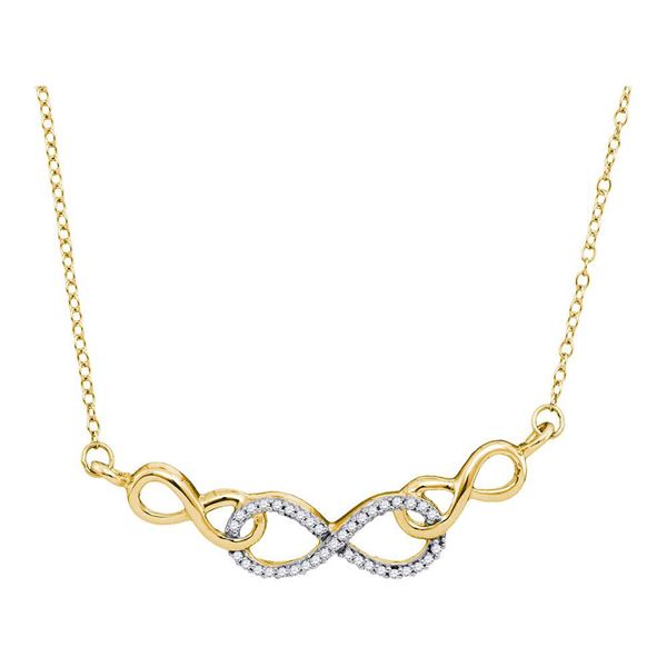 Diamond Infinity Pendant Necklace 1/5 Cttw 10kt Yellow Gold