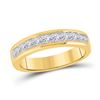 Image 1 : Princess Channel-set Diamond Single Row Wedding Band 1 Cttw 14kt Yellow Gold