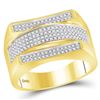 Image 1 : Mens Diamond Dome Cluster Ring 1/3 Cttw 10kt Yellow Gold