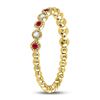 Image 3 : Blue Sapphire Diamond Stackable Band Ring .03 Cttw 10kt Rose Gold