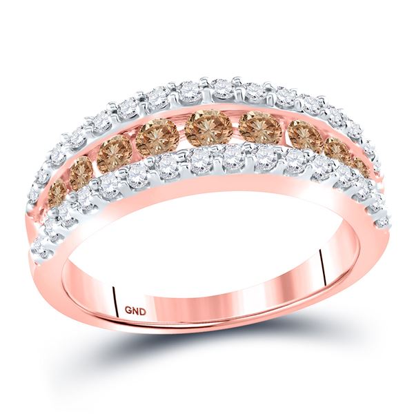 Brown Diamond Band Ring 1 Cttw 14kt Rose Gold