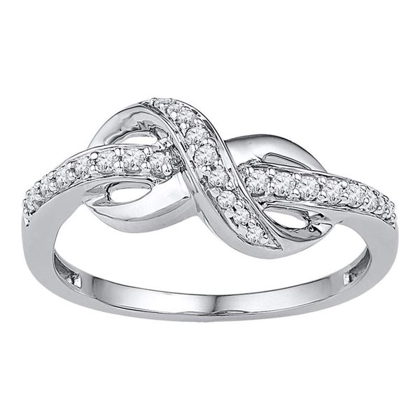 Diamond Knot Infinity Ring 1/6 Cttw 10kt White Gold