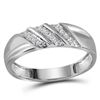 Image 3 : His Hers Diamond Square Matching Wedding Set 1/3 Cttw 10kt White Gold