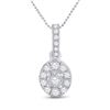 Image 1 : Diamond Oval Pendant 1/5 Cttw 10kt White Gold