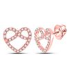 Image 1 : Diamond Pretzel Heart Earrings 1/6 Cttw 10kt Rose Gold