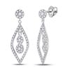 Image 1 : Diamond Dangle Earrings 1/2 Cttw 10kt White Gold