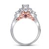 Image 3 : Diamond Bridal Wedding Ring Band Set 1-1/2 Cttw 14kt Two-tone Gold