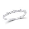 Image 1 : Diamond 5-Stone Stackable Band Ring 1/4 Cttw 10kt White Gold