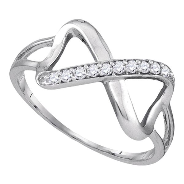 Diamond Infinity Ring 1/10 Cttw 10kt White Gold
