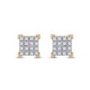 Image 2 : Diamond Square Earrings 1/10 Cttw 10kt Yellow Gold
