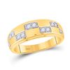 Image 3 : His Hers Diamond Cluster Matching Wedding Set 1 Cttw 14kt Yellow Gold