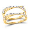 Image 1 : Diamond Wedding Wrap Ring Guard Enhancer 3/8 Cttw 14kt Yellow Gold