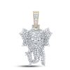 Image 1 : Mens Diamond Elephant Charm Pendant 1-3/4 Cttw 10kt Yellow Gold