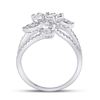 Image 4 : Baguette Diamond Cluster Strand Fashion Ring 1-1/8 Cttw 14kt White Gold