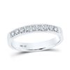 Image 1 : Pave-set Diamond Single Row Wedding Band 1/4 Cttw 10kt White Gold