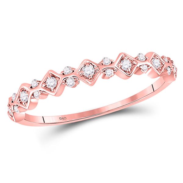 Diamond Stackable Band Ring 1/6 Cttw 10kt Rose Gold