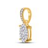 Image 2 : Diamond Cluster Pendant 1/3 Cttw 10kt Yellow Gold