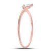 Image 3 : Marquise Diamond Stackable Band Ring 1/4 Cttw 10kt Rose Gold