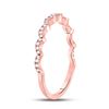 Image 4 : Diamond Scalloped Stackable Band Ring 1/8 Cttw 10kt Rose Gold