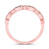 Image 4 : Blue Sapphire Diamond Stackable Band Ring 1/4 Cttw 10kt Rose Gold