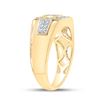 Image 3 : Mens Diamond Square Cluster Band Ring 1/2 Cttw 14k Yellow Gold