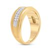 Image 3 : Mens Diamond Wedding Double Row Band Ring 3/4 Cttw 10kt Yellow Gold