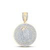 Image 1 : Mens Diamond Praying Prayer Hands Medallion Charm Pendant 7/8 Cttw 10kt Yellow Gold