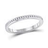 Image 1 : Diamond Single Row Band Ring 1/10 Cttw 14kt White Gold